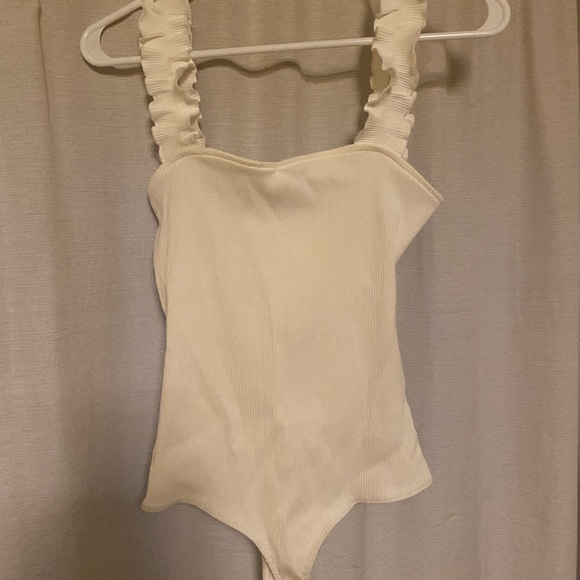 White Ruffled Bodysuit - Picture 2 of 2
